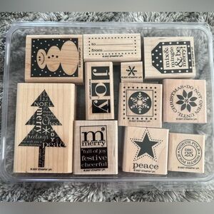 Stampin’ Up! Christmas Theme Perfect Presentation 2007 Set of 11 Stamps Retired